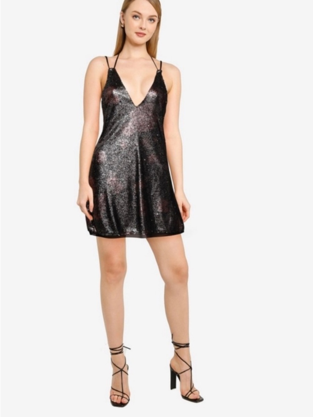 Free People Moody Floral Combo Dress NWT Sequin Small